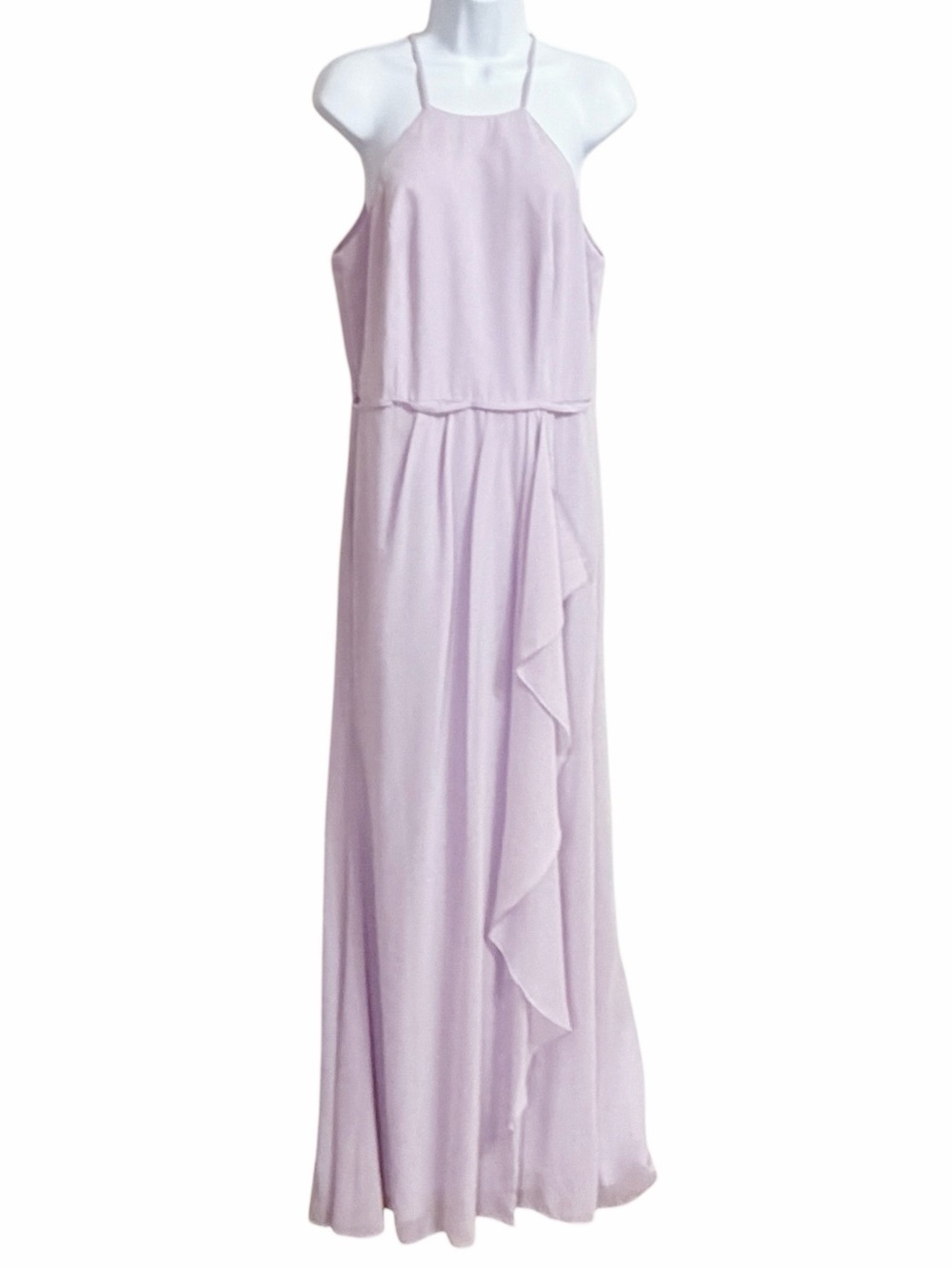 Davids Bridal Celebrate Formal Chiffon Maxi Dress 12 NWT Wedding Black Tie